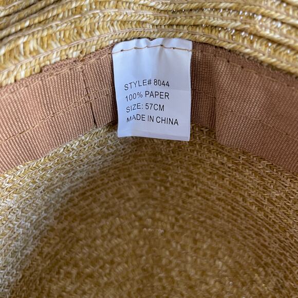 Womens Braided Straw Cloche Sun Hat Beachy Boho Woven One Size 57cm - Picture 6 of 8